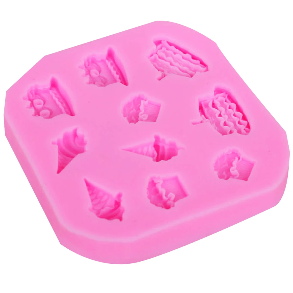 M084 3D Ice Cream 1pcs Silicone Mold for UV Resin Gumpaste Surgarcraft Icing Handmade Tool Epoxy Fondant Chocolate Moulds | Дом и сад