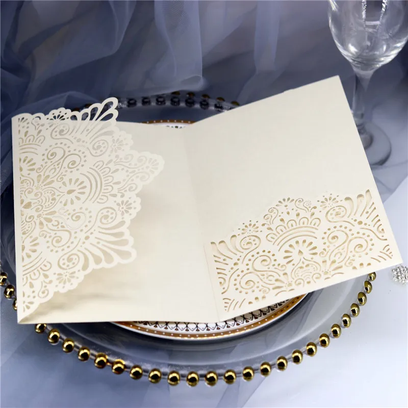 10 шт. тройного сложения лазерный вырез открытка Набор открыток