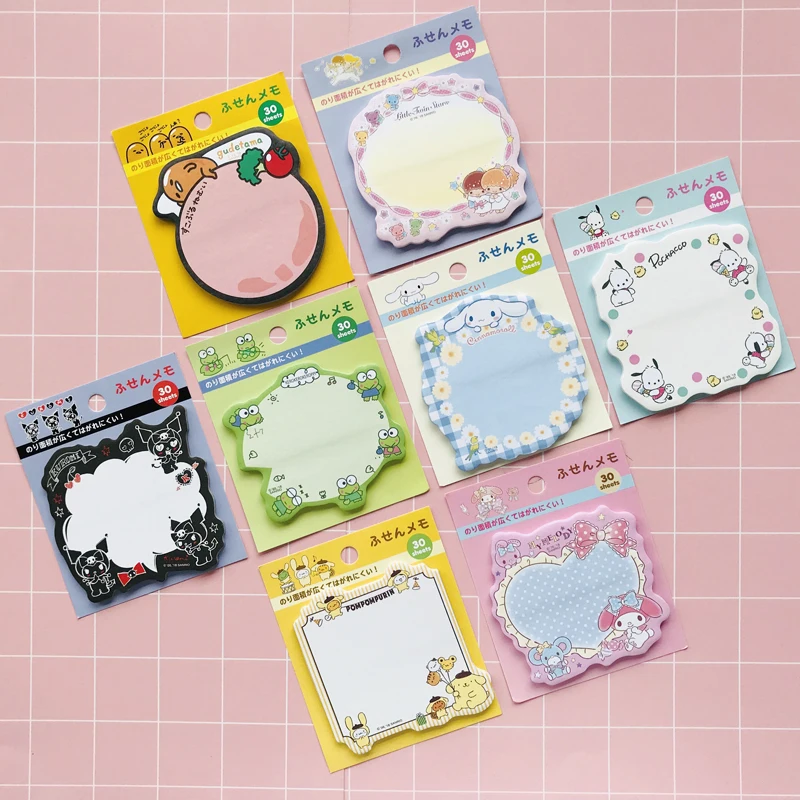 30 pages /Pack Melody Frog Dog Twin Stars Memo Pads Sticky Notes Student Stationery