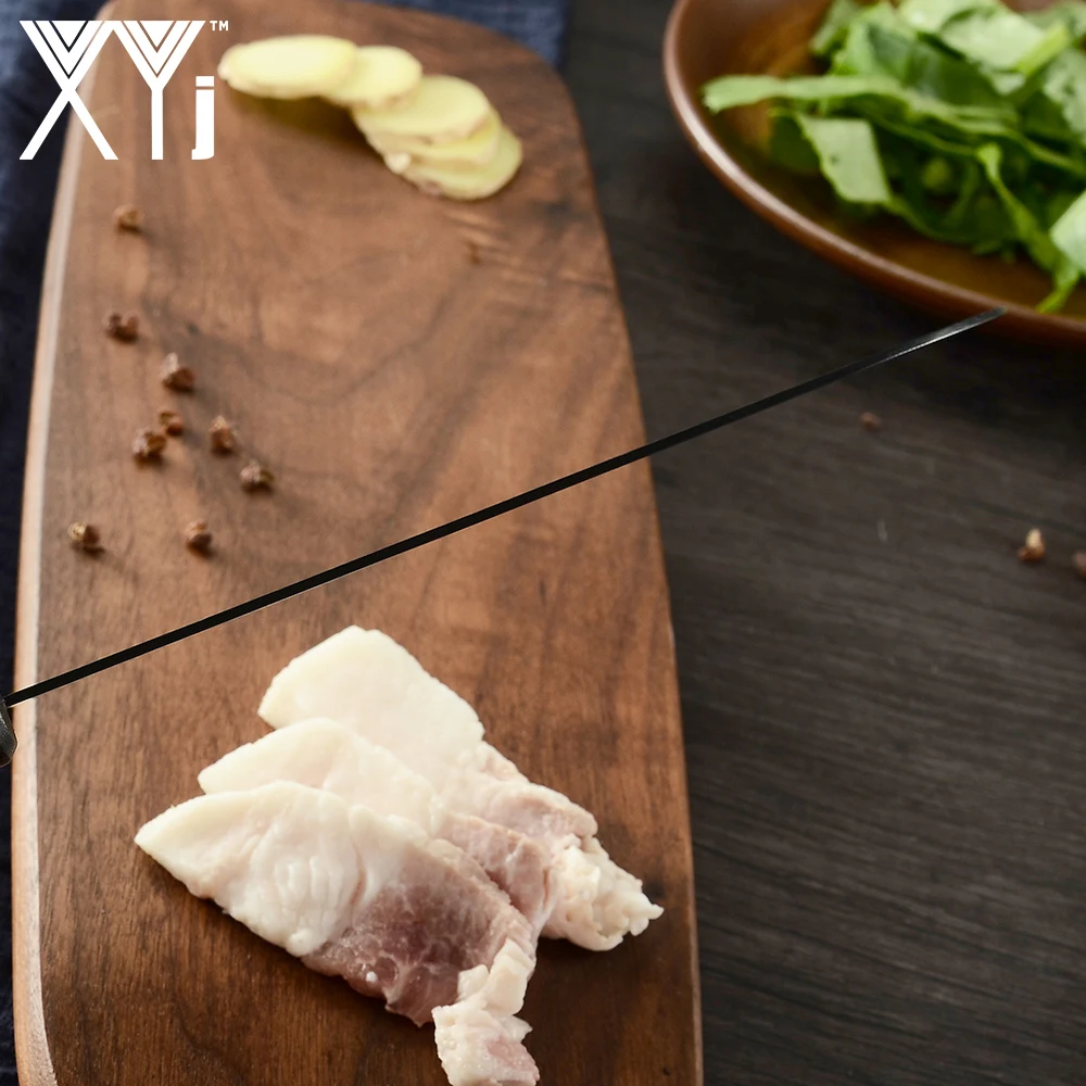 XYj Нержавеющая сталь Кухня ножи Набор сплошной черныый Пластик ручка Кухня Ножи набор для мяса, офощей, фруктов рыбы Кухня инструменты