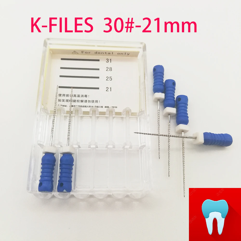 6 шт./упак. #30-21 мм стоматологические K файлы корневой канал стоматология