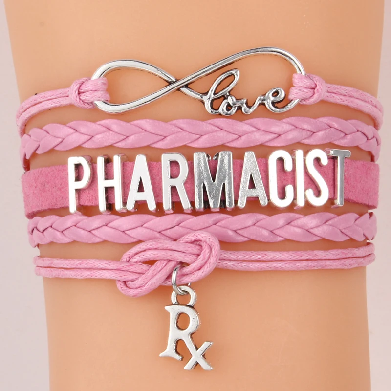 (10 шт./лот) Бесконечность любовь браслет фармацевтическая аптека символ RX шарм