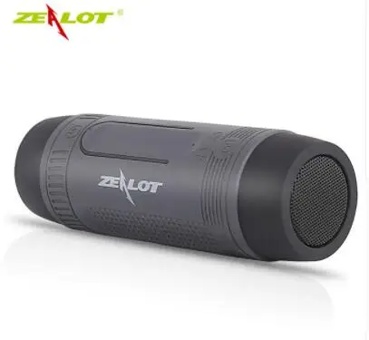Zealot S1 Bluetooth динамик открытый велосипедный портативный сабвуфер бас беспроводной динамик s power Bank+ светодиодный светильник+ крепление для велосипеда+ карабин - Цвет: Серый