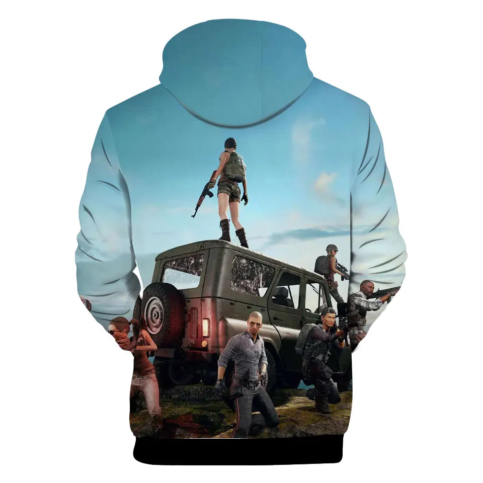 Толстовка с капюшоном и 3D принтом PUBG Мужская/Женская толстовка длинным рукавом