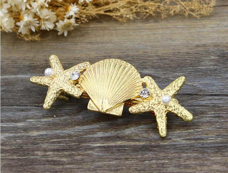 Timlee H084 Бесплатная доставка Красивые Раковины Морская звезда металлические