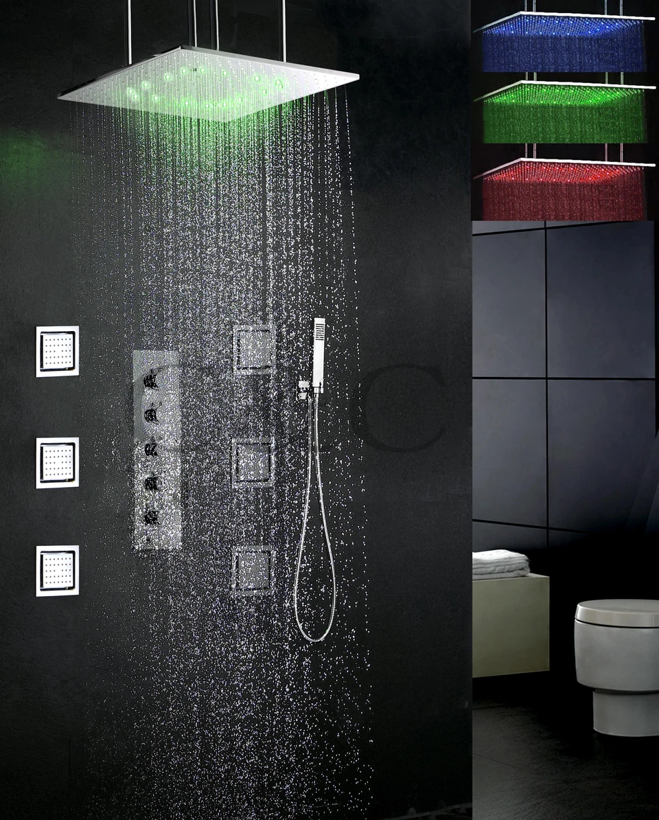 Большой распылитель воды в ванную комнату и набор дождевых смесителей для душа 20