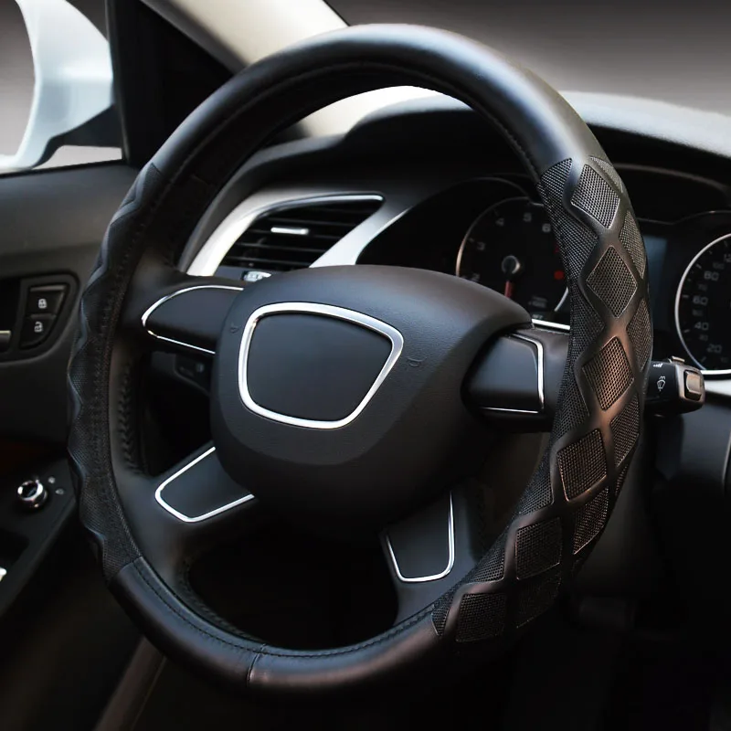 DIY чехол рулевого колеса автомобиля для мужчин и женщин 38 см кожа четыре сезона