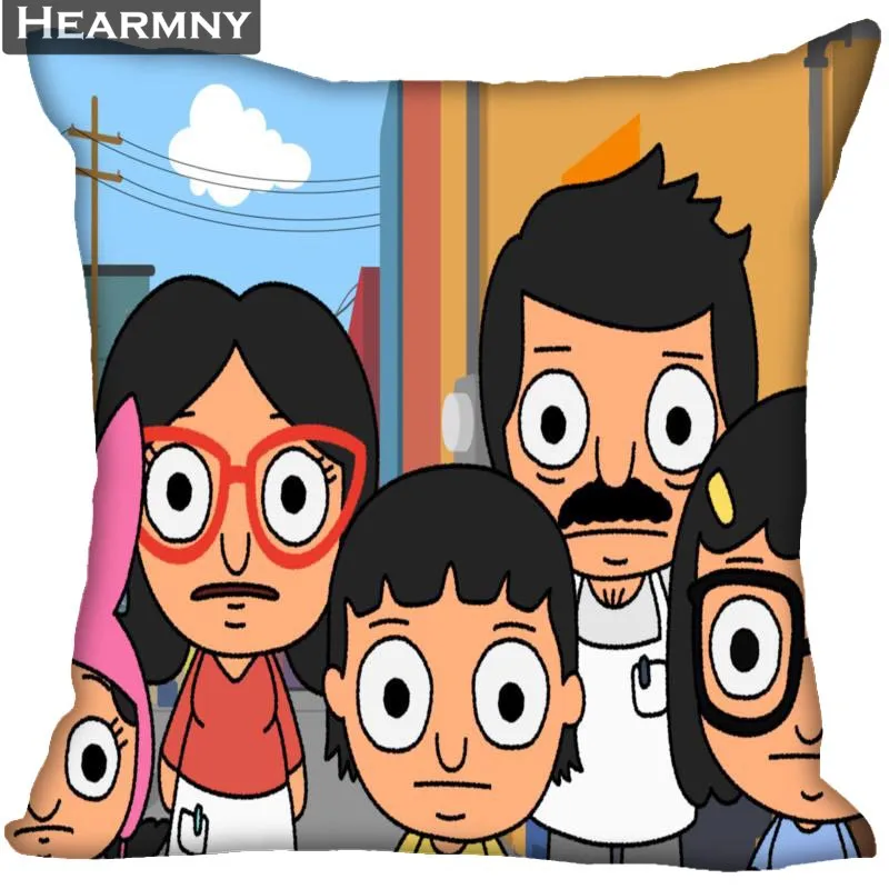 Новое поступление Bobs Burgers наволочка для спальни для дома или офиса, декоративные наволочки квадратная Подушка на молнии чехлы атласные мягкие не выцветают