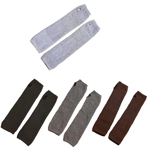 Женские модные вязаные длинные перчатки без пальцев зимние теплые для рук|long