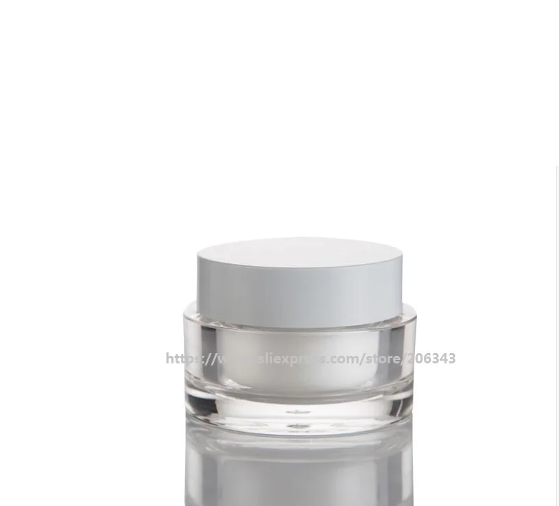 30 г Акриловая банка круглой формы с белой крышкой для крема