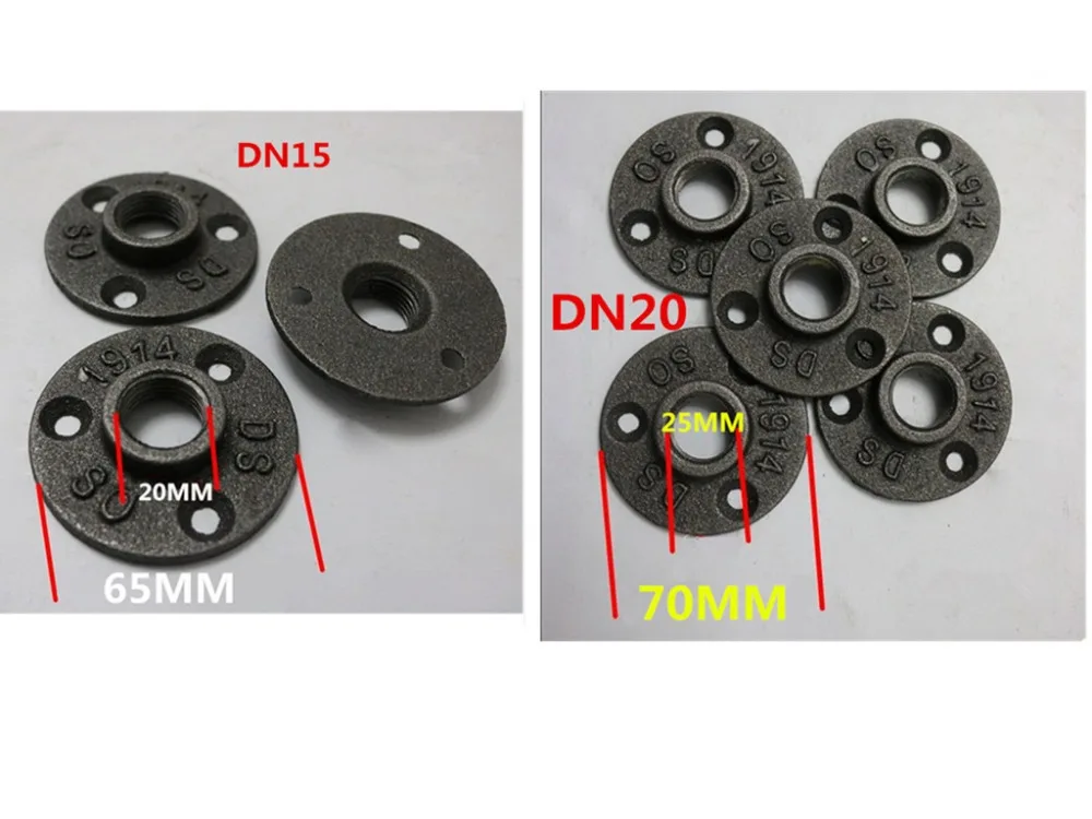 Mayitr 6 шт. 1/2 &quot 3/4&quot Резьба BSP ковкого чугуна фитинги настенное крепление пол