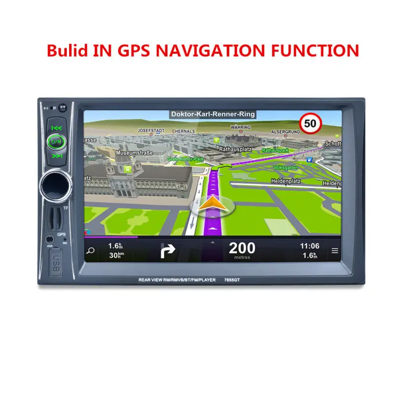 MP5 плеер автомобильный 6 дюйма GPS/ BT/FM/USB/AUX со встроенной картой Северной Америки и