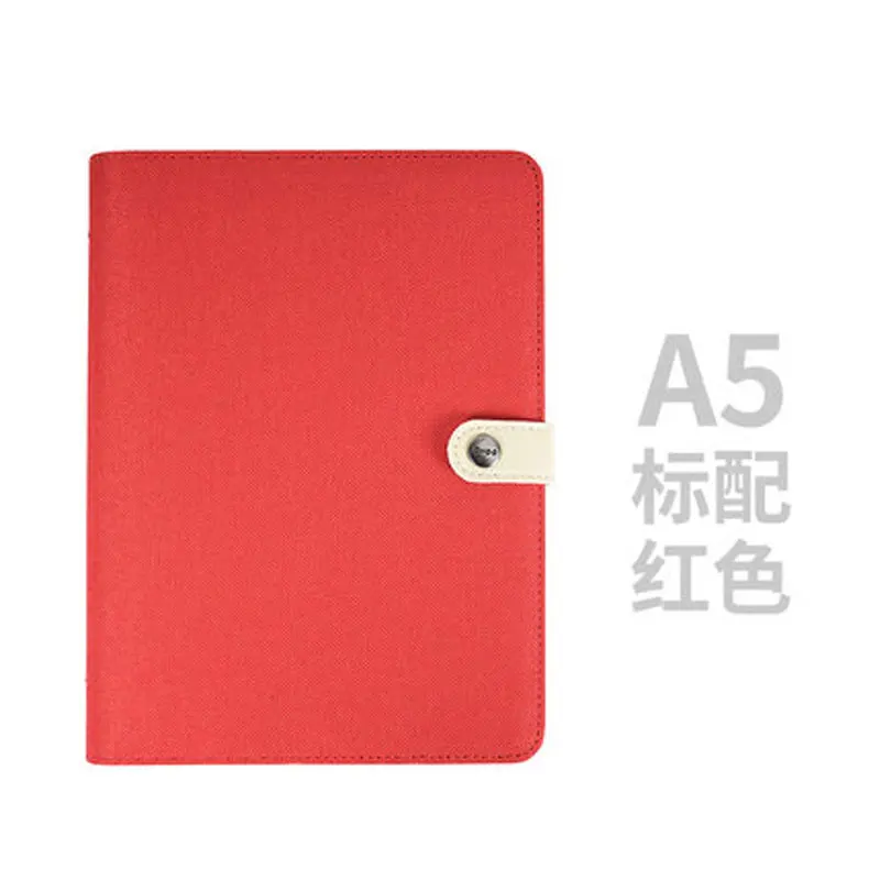 Yiwi A5 A6 Color Cloth Material Cover Notebook Snap Planner Journal Organizer Binder Stationery - Цвет: a5 Red