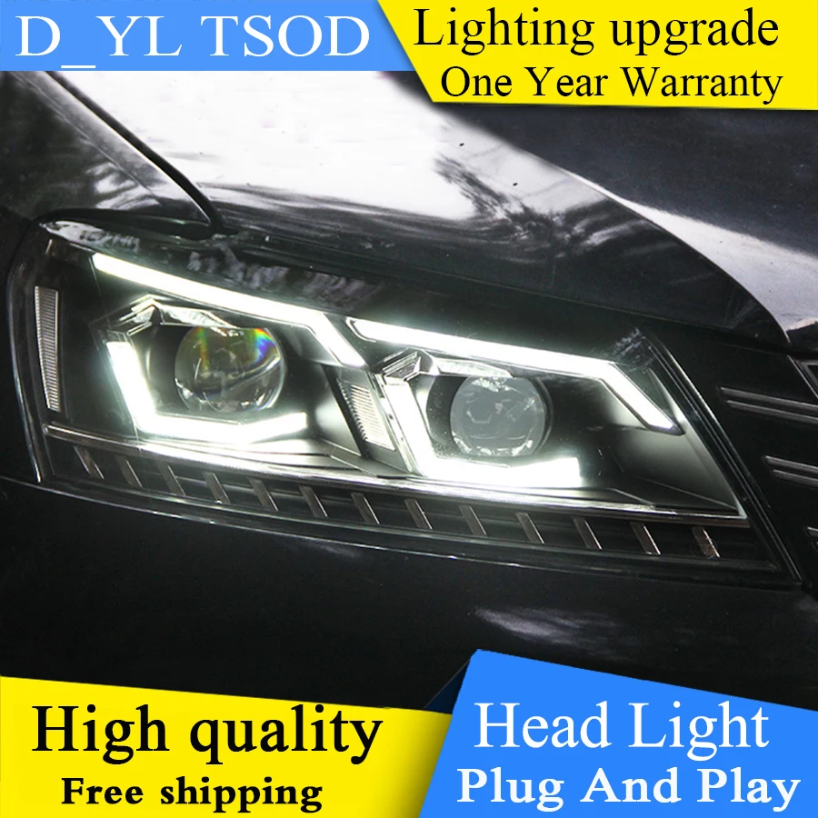 DY_L автомобильный стайлинг для VW Passat B7 US Verson 2012 2016 фары DRL D2H динамический сигнал