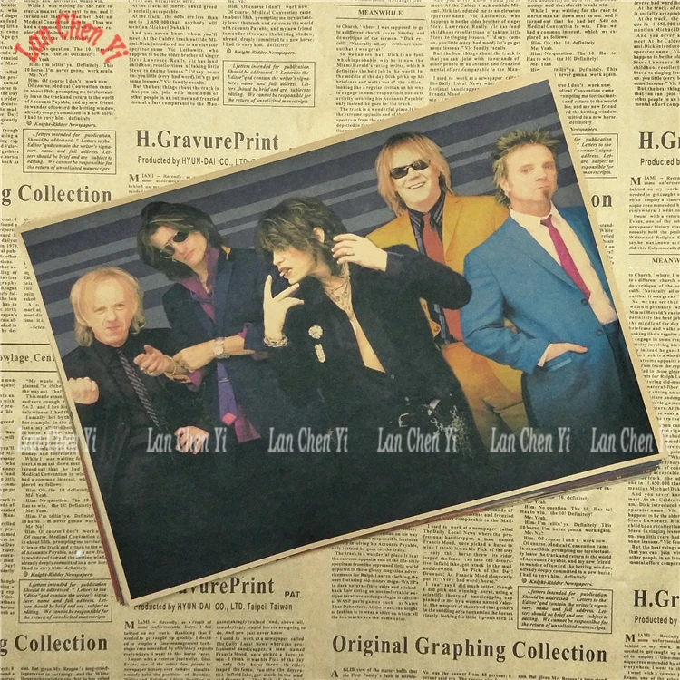 Рок-Группа Aerosmith ностальгическая матовая крафт-бумага плакат офис подарок столовая домашний Декор стикер дизайн