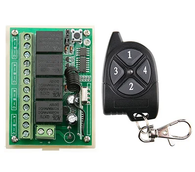 Новая беспроводная система выключателя питания 12 В постоянного тока 4 канала 10 А