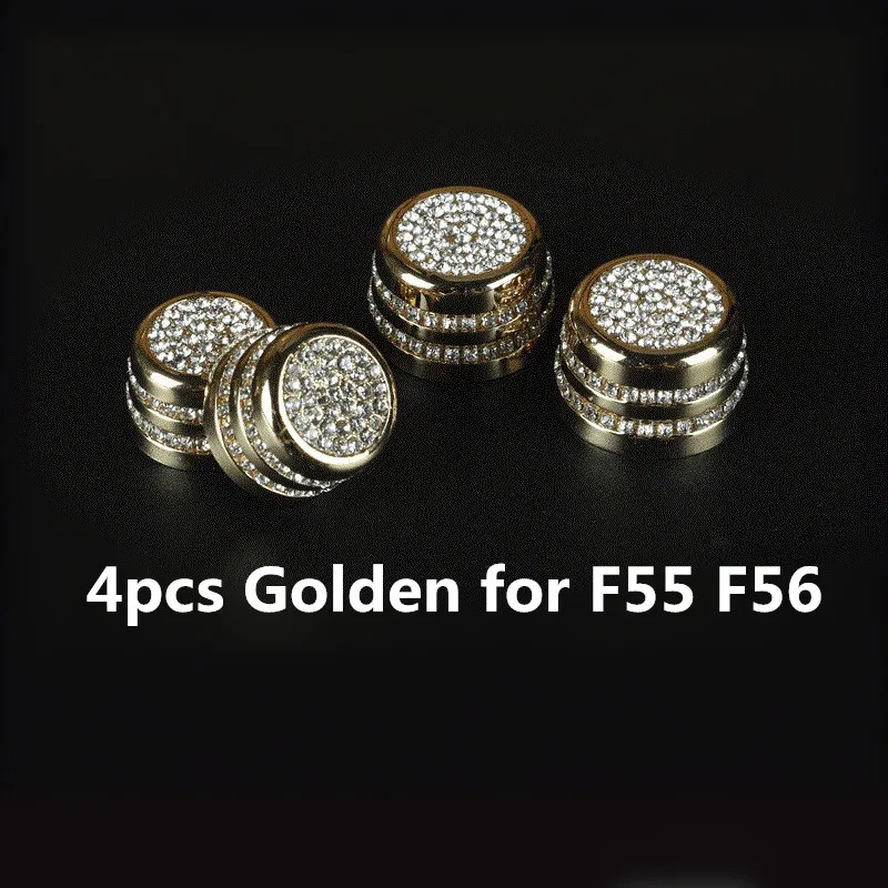Golden for F55 F56 4 шт. металлический автомобильный освежитель воздуха на выходе регулировочная ручка крышка с кристаллами для Mini Cooper R55 R56 R60 R61 F54 F55 F56 интерьер стиль - Название цвета: Golden for F55 F56