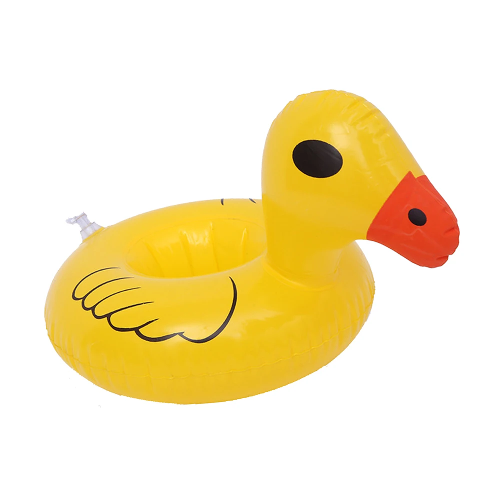 Мини надувная желтая утка Радужный бассейн плавающая игрушка для напитков