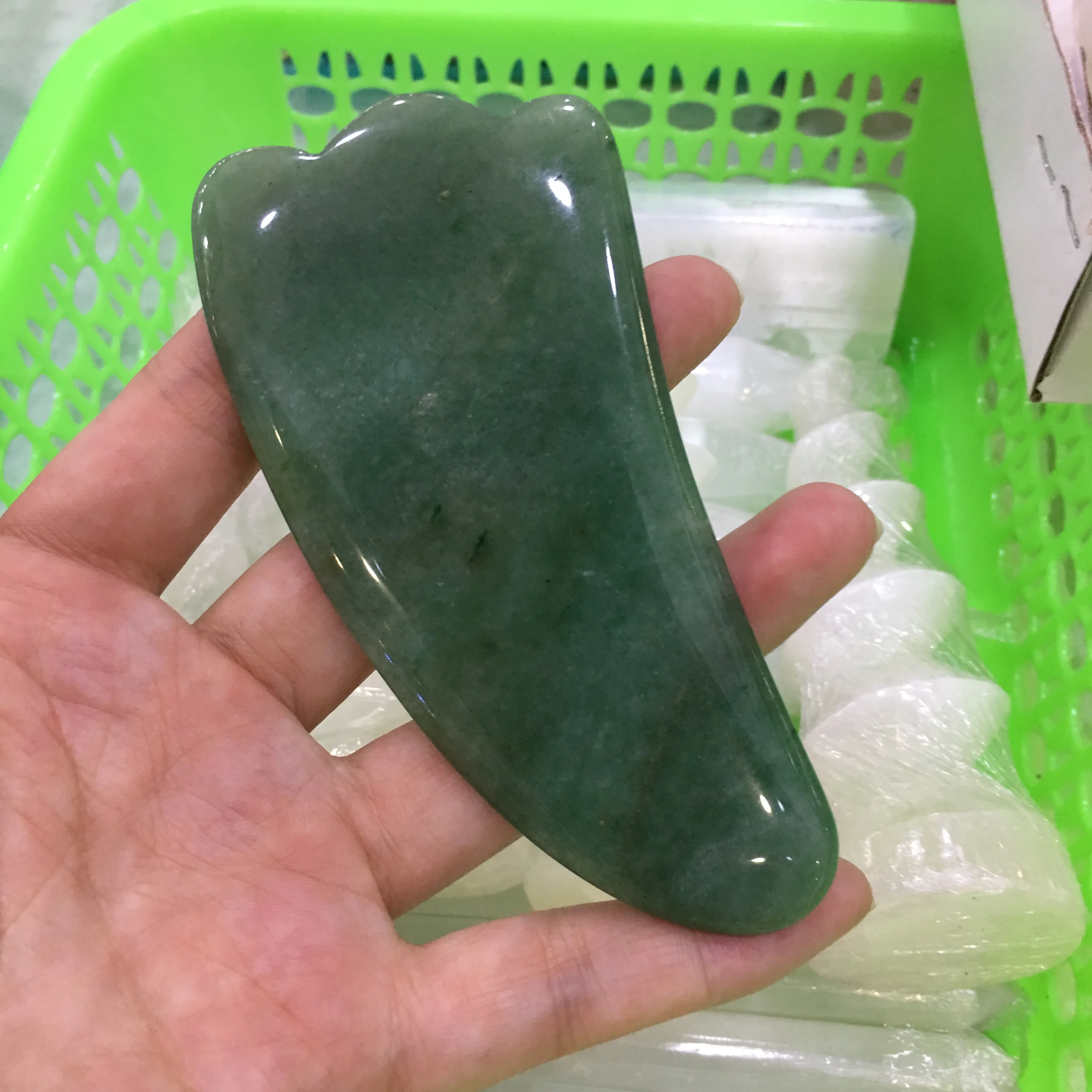 

Натуральный кварц авантюрин ломтик Gua Sha традиционный акупрессур Guasha Массажер Уход за кожей скребковый массаж лица