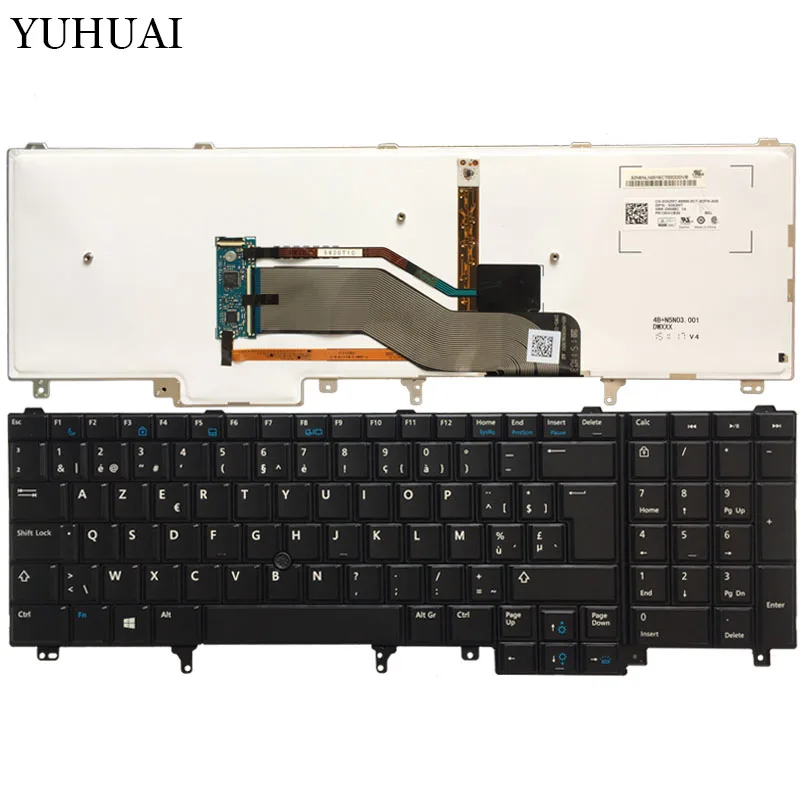 Бельгийская/арабская клавиатура для ноутбука DELL E6520 Teclado E6530 E6540 E5520 E5520M E5530 черная с подсветкой указка клавиатура