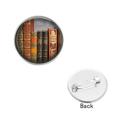Style 10 SIAN винтажная книжная полка, броши, значки, 6 стилей, старые книги, металлические булавки, пальто, кепка, рюкзак, аксессуары, подарок для учителя, студентов - Окраска металла: Style 10