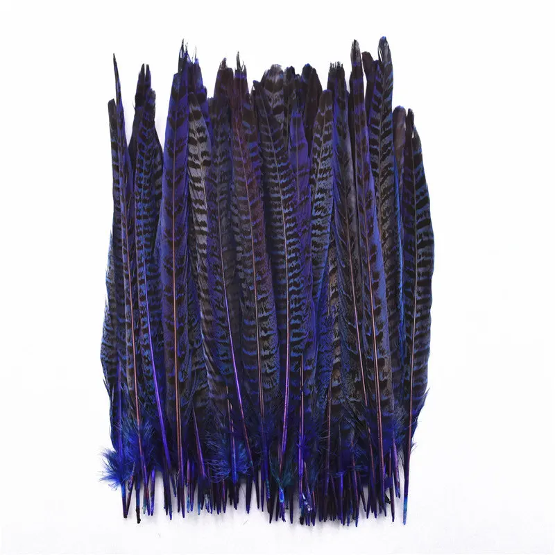 Royal blue 100 шт/партия женские перья из хвоста фазана 25-30 см/10-1" Белые натуральные перья фазана для поделок DIY карнавальные плащи - Цвет: Royal blue