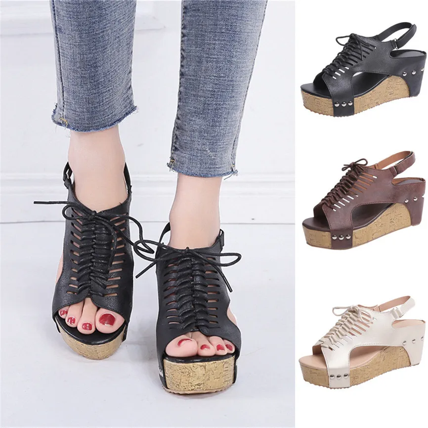 Женские Дышащие пляжные сандалии с открытым носком повседневные туфли на