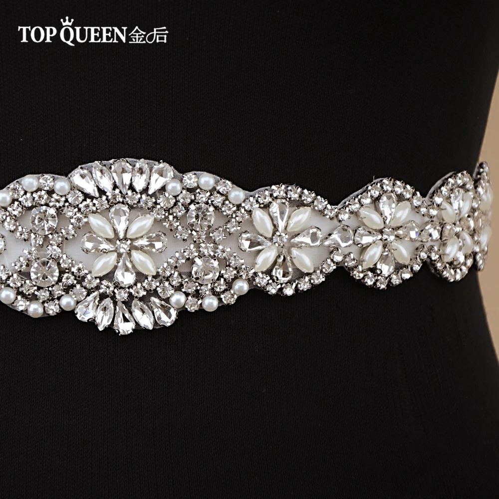 TOPQUEEN S161,, стразы, жемчуг, Свадебные ремни, свадебные пояса, свадебные пояса, свадебные аксессуары