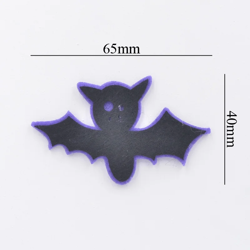 65 мм нашивки на Хэллоуин с двойной аппликацией летучая мышь из нетканого