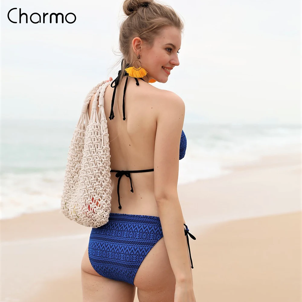 Charmo бикини 2019 новые женские комплект купальник Hallow-Out Бикини Набор Купальники для