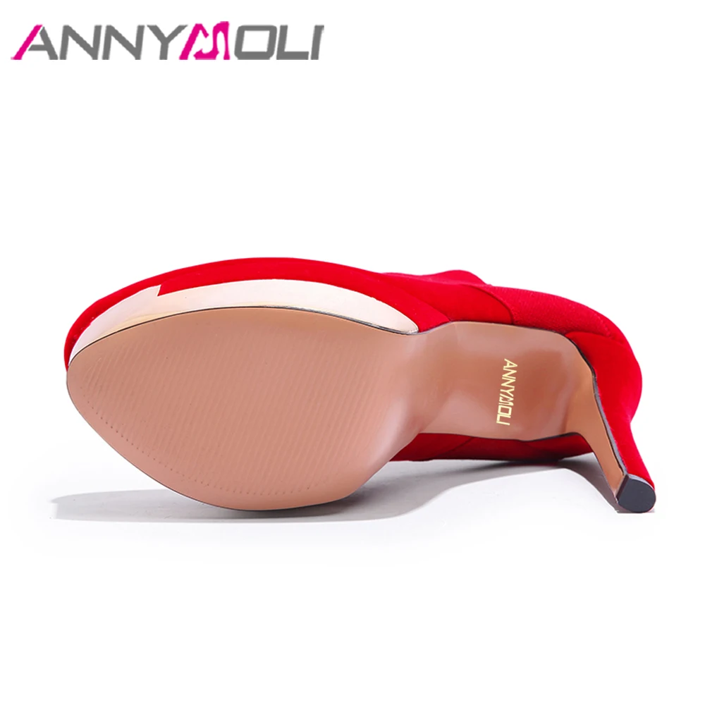 ANNYMOLI/женские туфли на высоком каблуке и платформе Туфли шпильке с ремешком
