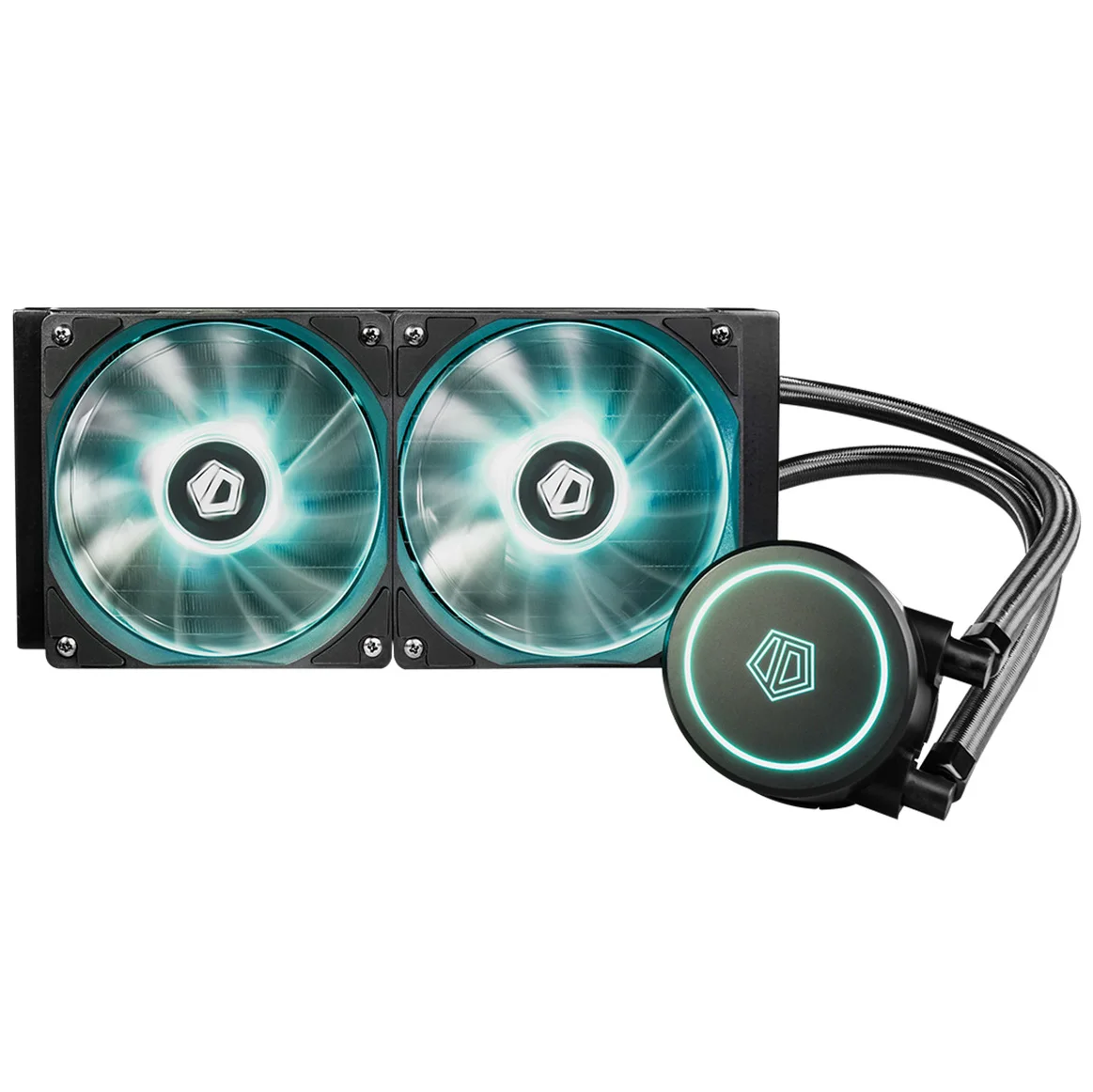 ID-COOLING AURAFLOW X 240 RGB синхронизация AIO кулер воды с 240 мм радиатор, 2x120 мм RGB PWM вентиляторы, De-vibration резиновые углы, 400 м
