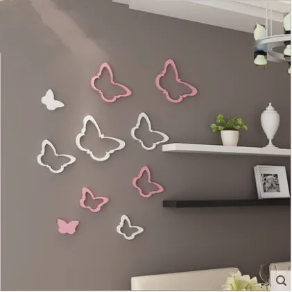 Съемный стикер для гостиной 5 шт./компл. 3D настенное украшение Бабочка сделай сам