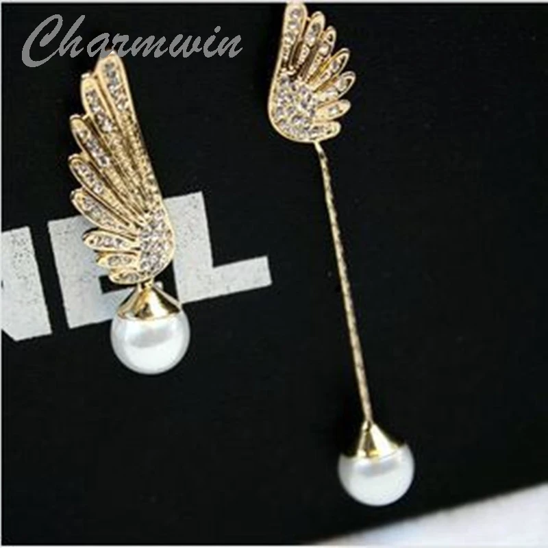 Модные роскошные длинные серьги Charmwin с искусственным жемчугом серьги-подвески