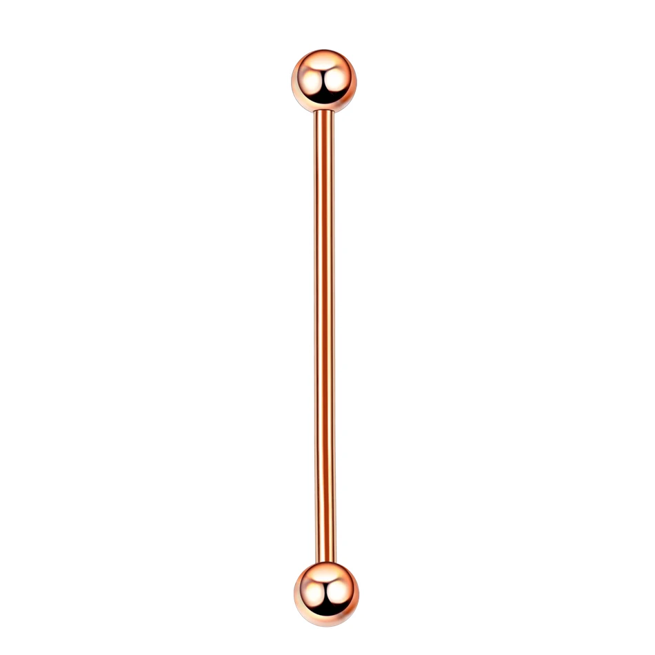 RS Gold v 1.6x36x5mm 1 шт., титановые серьги-гантели для пирсинга, промышленные серьги-гантели, Хрустальный цветок, длинный брусок, хрящ, ушные леса, ювелирные изделия для пирсинга, 14 г - Окраска металла: RS Gold v 1.6x36x5mm