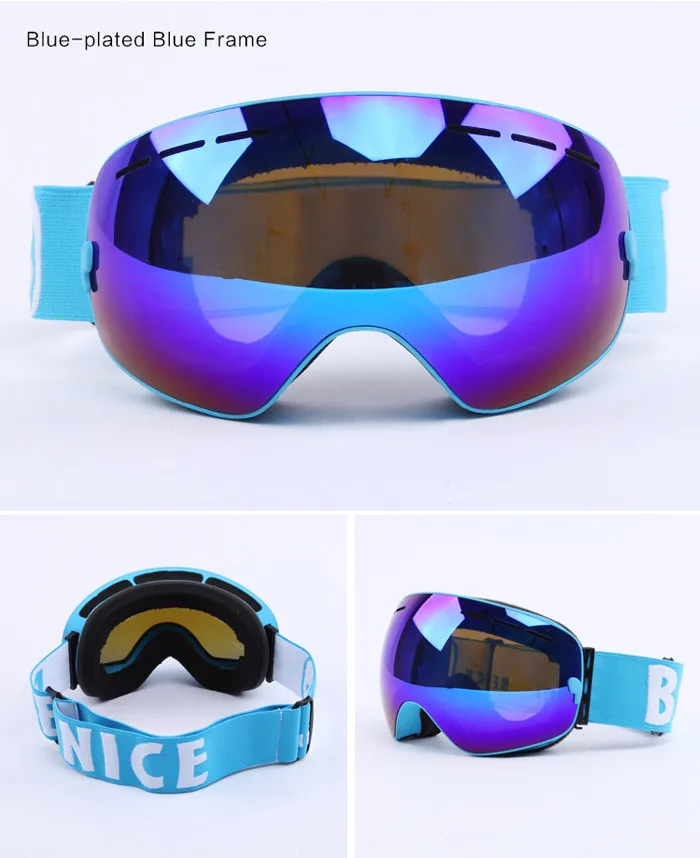 Be Nice двойные линзы UV400 Анти-туман большие сферические лыжные очки зимние спортивные защитные сноуборд лыжные защитные очки