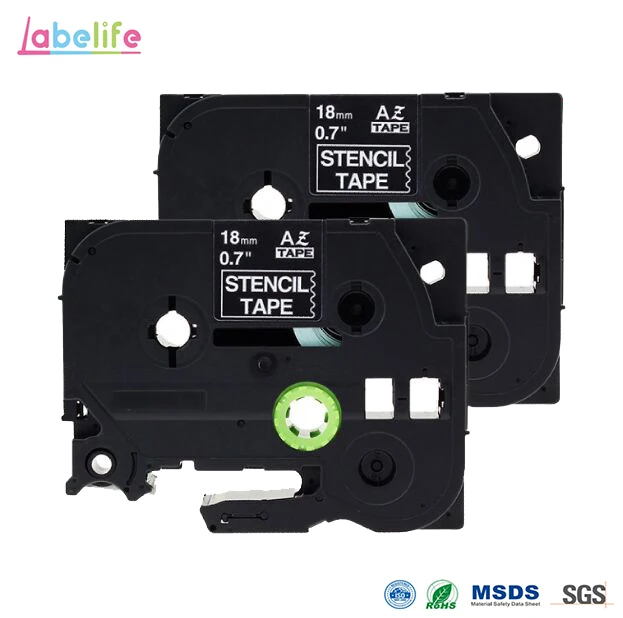 Labelife 2 шт 18 мм STE141 STe-141 ST-141 трафаретная Лента совместима с принтерами Brother P-touch 0,7 дюйма x 9,8 футов(18 мм x 3 м