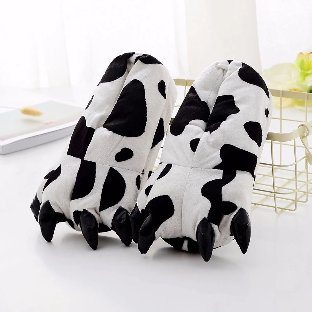 Тапочки женские/мужские/женские плюшевые забавные зимние тапки с лапами