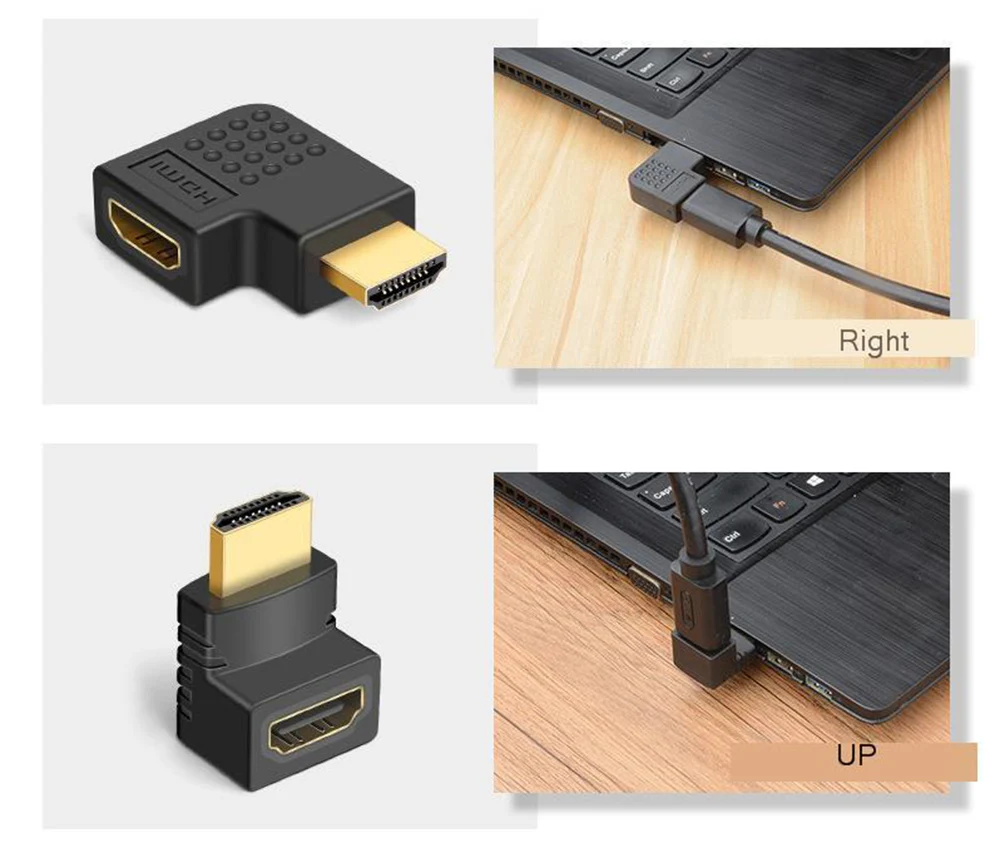 SeenDa HDMI разъем позолоченный Мужской Женский HDMI адаптер 4K конвертер удлинитель 270 90 градусов под прямым углом для 1080P HDTV