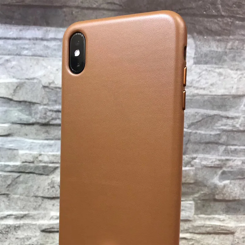 Коричневый Чехол для телефона s для iPhone X, чехол из натуральной кожи, роскошный тонкий чехол на заднюю панель для Apple iPhone X XS Capa - Цвет: Коричневый