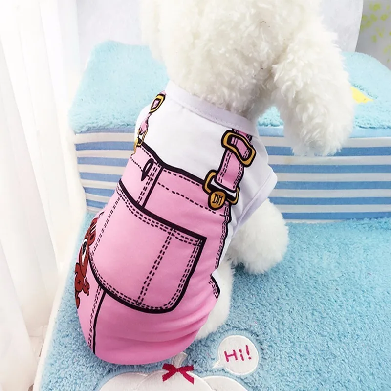 RFWCAK новый шаблон Весна Лето жилет рубашки для собак Милый Хлопок ложные ремни