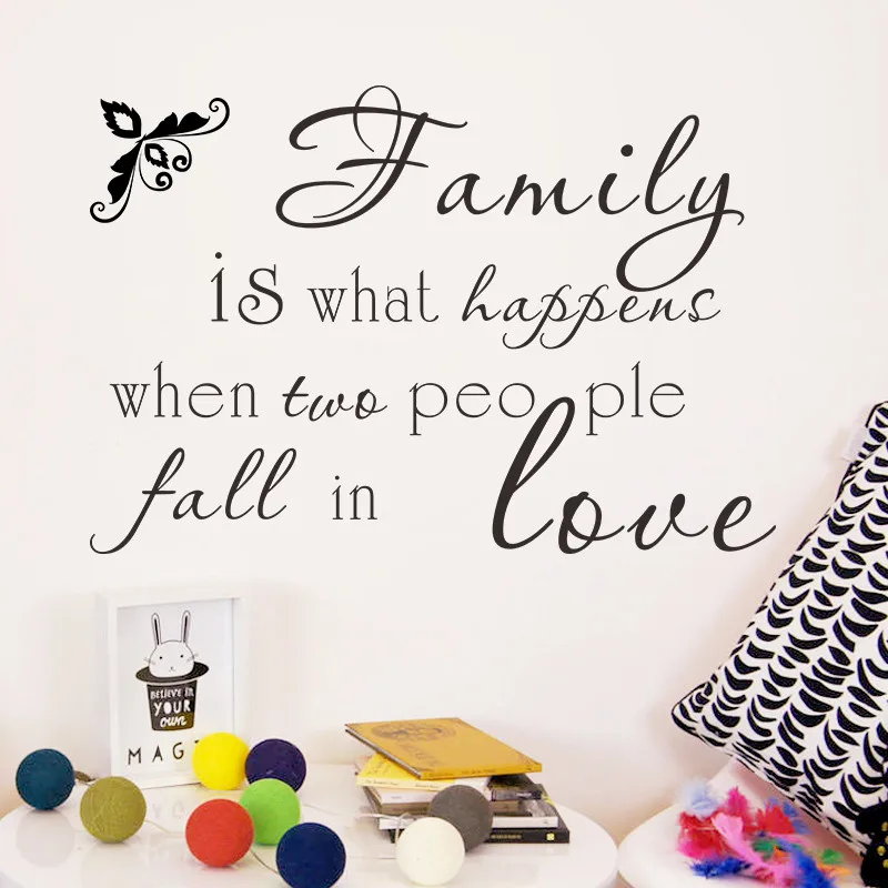 Семья-это то что происходит два человека влюбляются наклейки на стену
