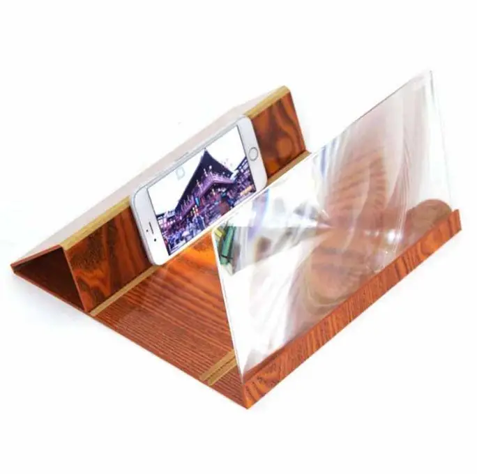 3D Phone Screen Magnifier Stereoscopic Amplifying 12 Inch Desktop Wood Bracket enlarge 4~6 times on the phone screen | Дом и сад