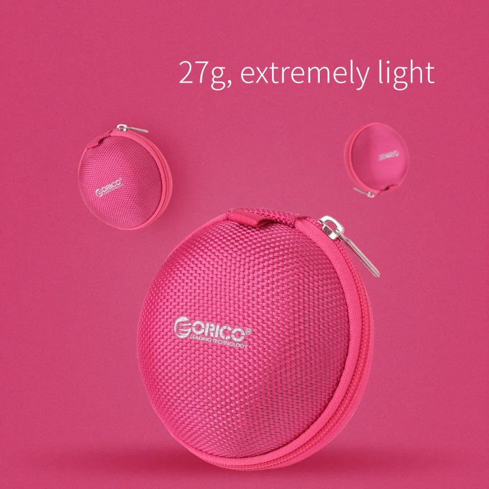 ORICO Портативный чехол для наушников на молнии круглый жесткий хранения SD TF