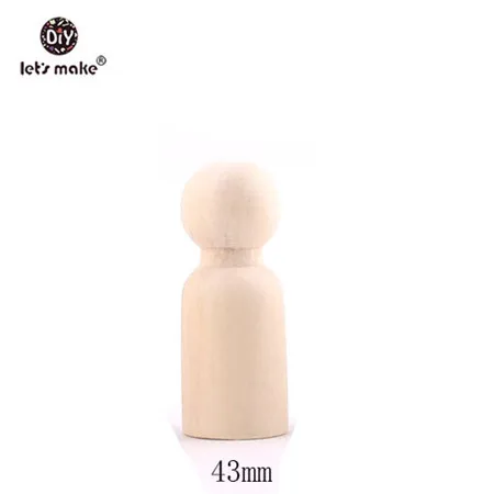 43mm male Let's Make 100 шт деревянные колышки для кукол поделки своими руками деревянные мужские/женские натуральные гладкие краски для прорезывания зубов безопасные игрушки подарки на год - Цвет: 43mm male