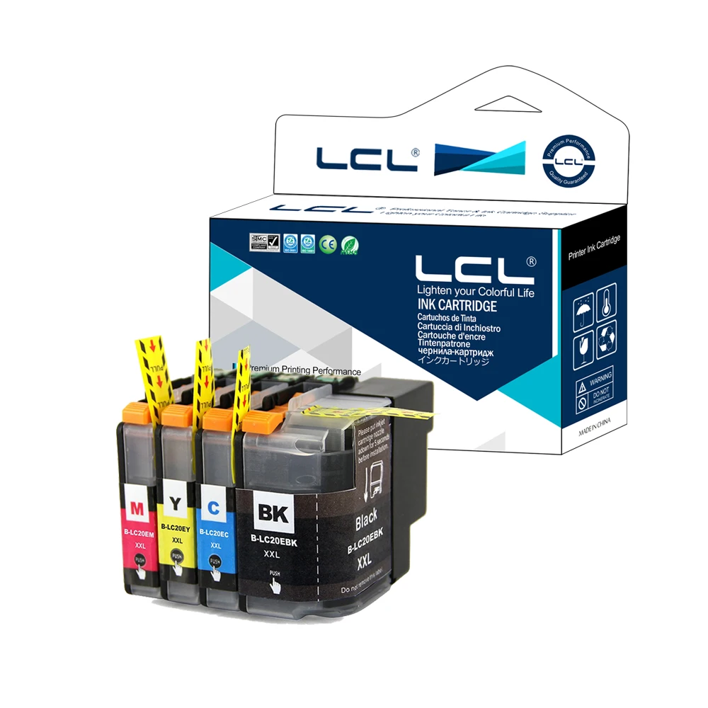 Lcl LC20E LC20EBK LC20EC LC20EM LC20EY XXL (4 шт) картридж совместимый для брата MFC J5920DW/mfcj985dw|ink