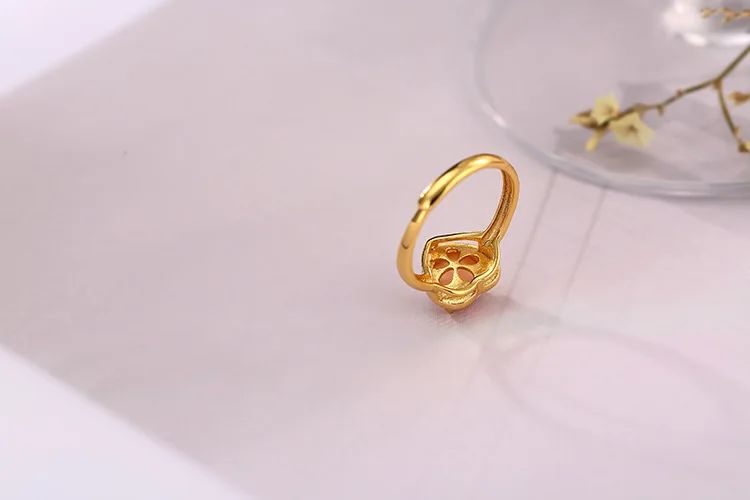 

KJJEAXCMY Boutique jewelry S925 Sterling Gold queen queen shell inlaid heart ring Korean version of open loop ring