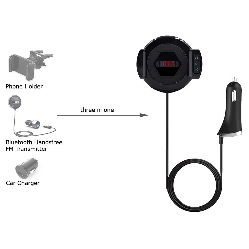 Multi функции Bluetooth Car Kit fm передатчик и автомобильный держатель мобильного телефона