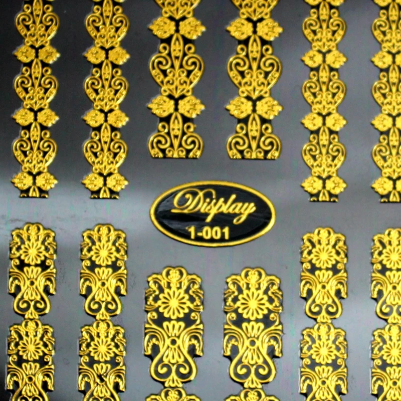 Флуоресцентные цветные Позолоченные 3d наклейки для дизайна ногтей декоративные