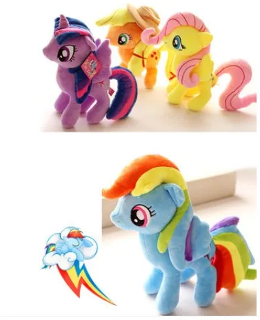 Бесплатная доставка 30 см мультфильм Радуга удача муха лошадь единорог вышивка